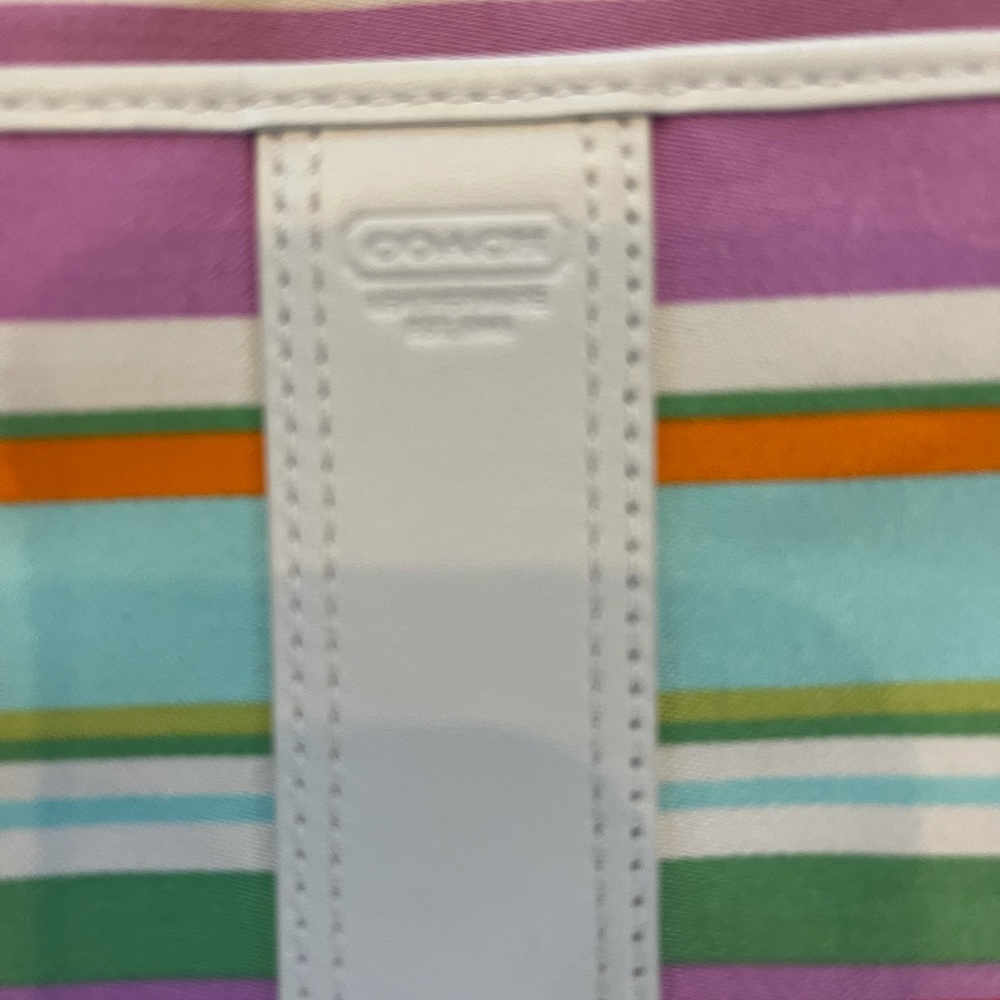 COACH Crossbody Muti Color Stripe Versatile Classic Preppy Adjustable - Picture 2 of 7